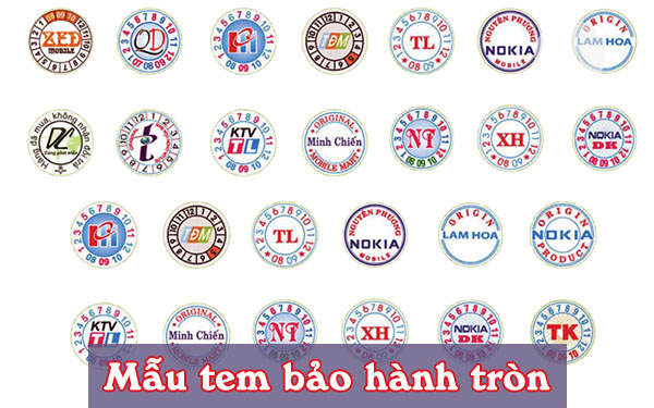 Mẫu tem bảo hành vỡ - Tem bảo hành tròn