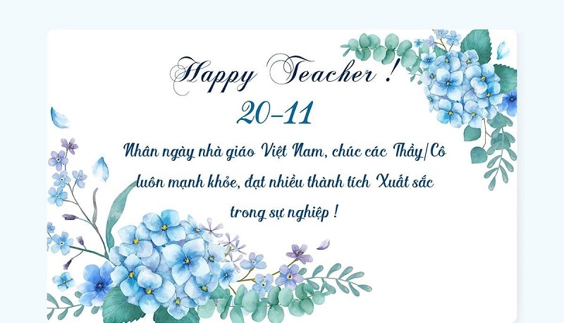 Mẫu thiệp chúc mừng 20 tháng 11