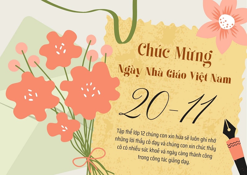 Thiệp chúc mừng ngày Nhà giáo Việt Nam 20-11
